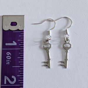 Handmade mini key earrings